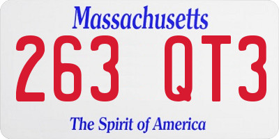 MA license plate 263QT3