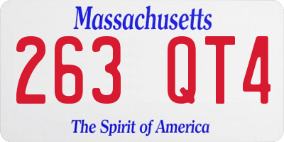 MA license plate 263QT4