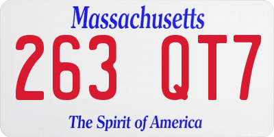 MA license plate 263QT7