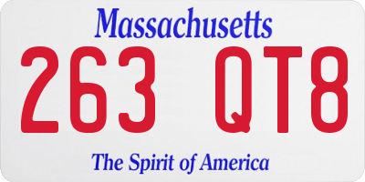 MA license plate 263QT8