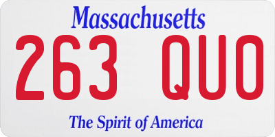 MA license plate 263QU0