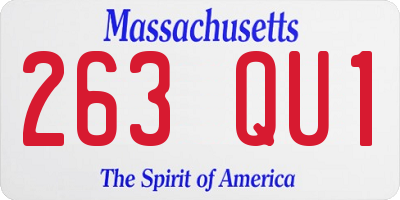 MA license plate 263QU1