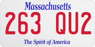 MA license plate 263QU2