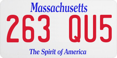 MA license plate 263QU5