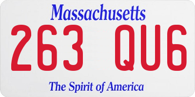 MA license plate 263QU6
