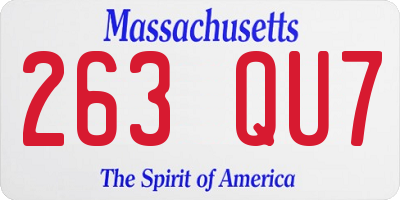 MA license plate 263QU7