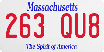 MA license plate 263QU8