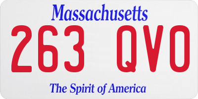 MA license plate 263QV0