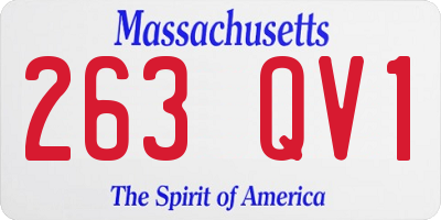MA license plate 263QV1
