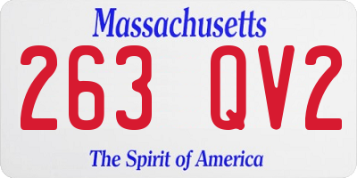 MA license plate 263QV2