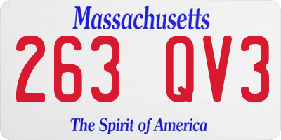 MA license plate 263QV3