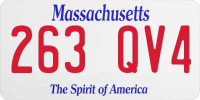 MA license plate 263QV4