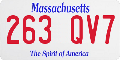 MA license plate 263QV7