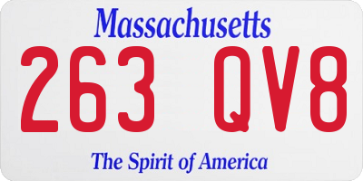 MA license plate 263QV8