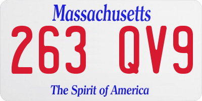 MA license plate 263QV9