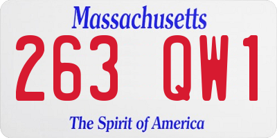 MA license plate 263QW1