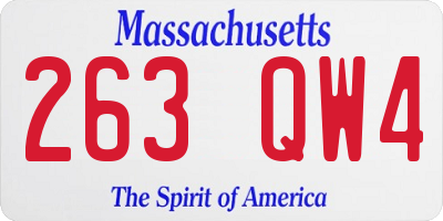 MA license plate 263QW4