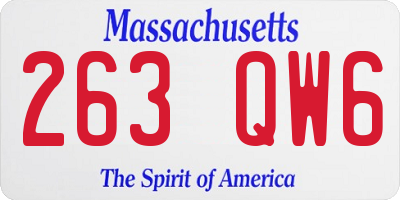 MA license plate 263QW6