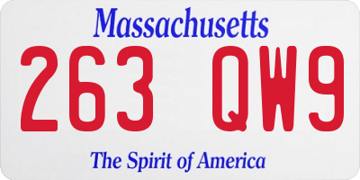 MA license plate 263QW9