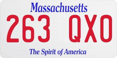 MA license plate 263QX0