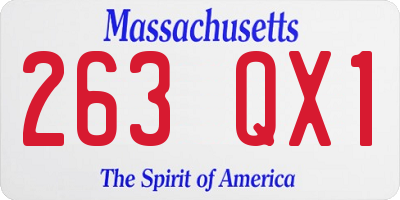 MA license plate 263QX1