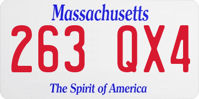 MA license plate 263QX4
