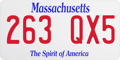MA license plate 263QX5