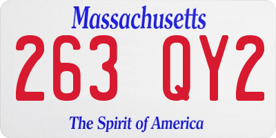 MA license plate 263QY2
