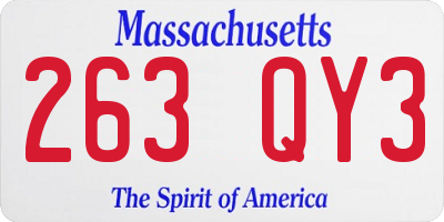 MA license plate 263QY3