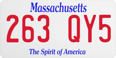 MA license plate 263QY5