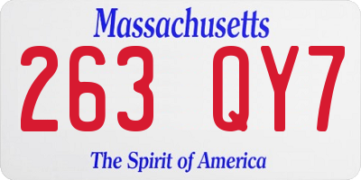 MA license plate 263QY7
