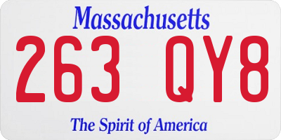 MA license plate 263QY8