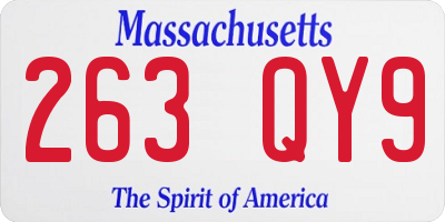 MA license plate 263QY9