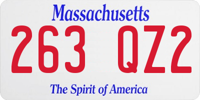 MA license plate 263QZ2