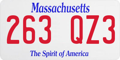 MA license plate 263QZ3