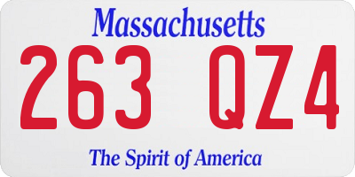 MA license plate 263QZ4