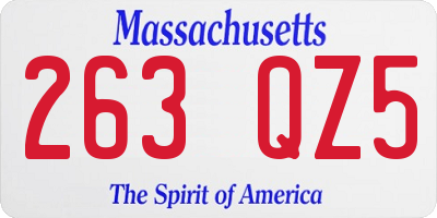 MA license plate 263QZ5