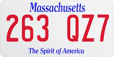 MA license plate 263QZ7