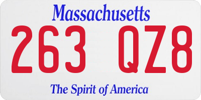 MA license plate 263QZ8