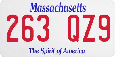 MA license plate 263QZ9