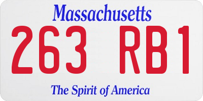 MA license plate 263RB1