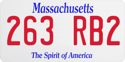 MA license plate 263RB2