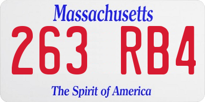 MA license plate 263RB4