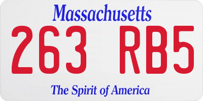 MA license plate 263RB5