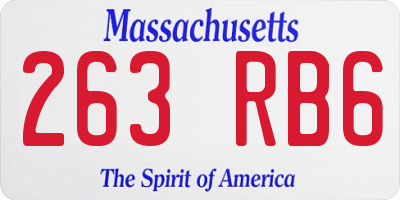 MA license plate 263RB6