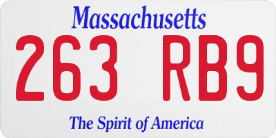 MA license plate 263RB9