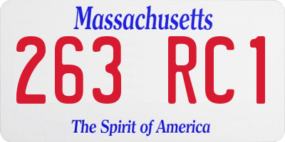 MA license plate 263RC1