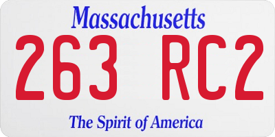 MA license plate 263RC2