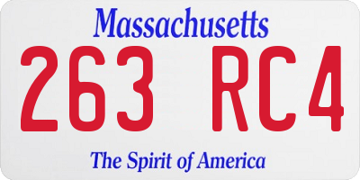 MA license plate 263RC4