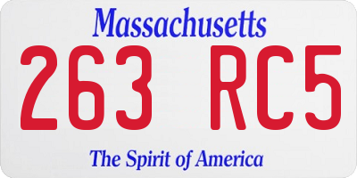 MA license plate 263RC5